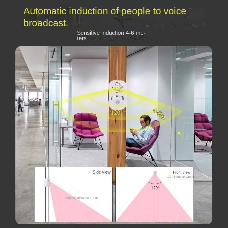 مستشعر لاسلكي جرس الباب Pir محس حركة مخصص صوت جرس باب لاسلكي لمتجر مكتب الشركة إنذار الحماية الأمنية