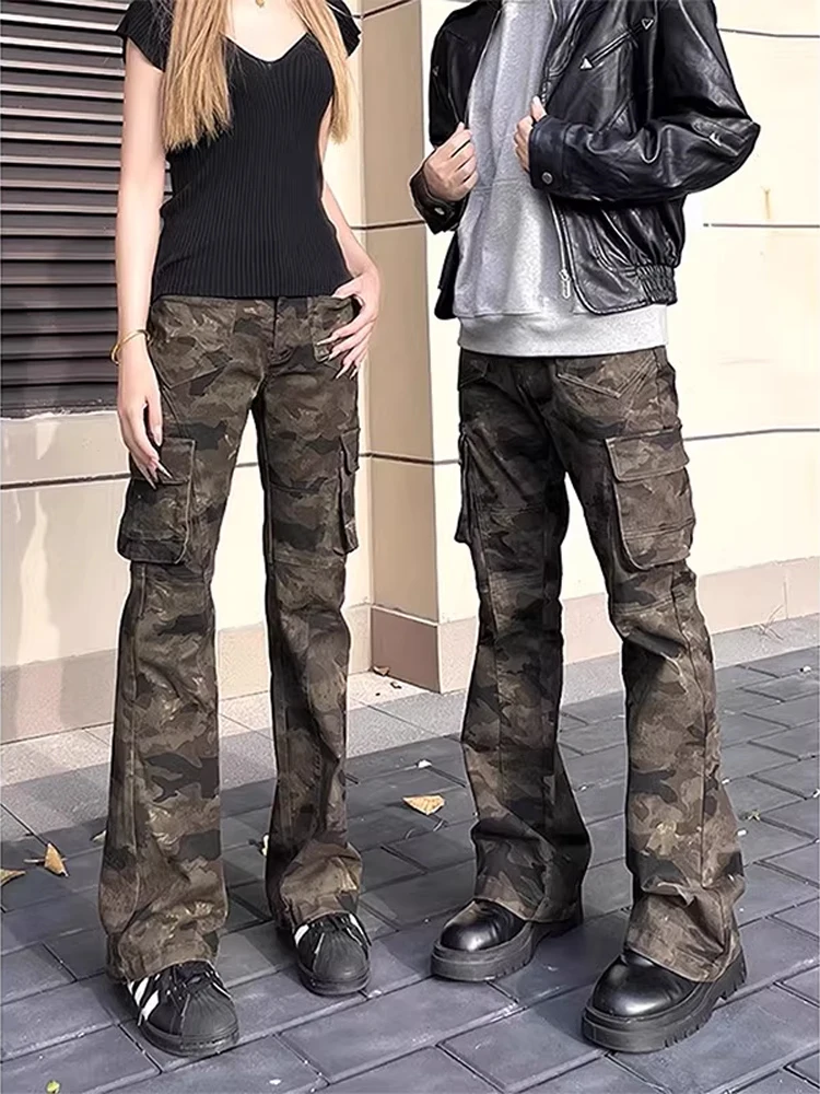 

Cleanfit американские камуфляжные брюки High Street, рабочая одежда, тонкие прямые мужские повседневные длинные брюки, джинсы с расклешенными ногами