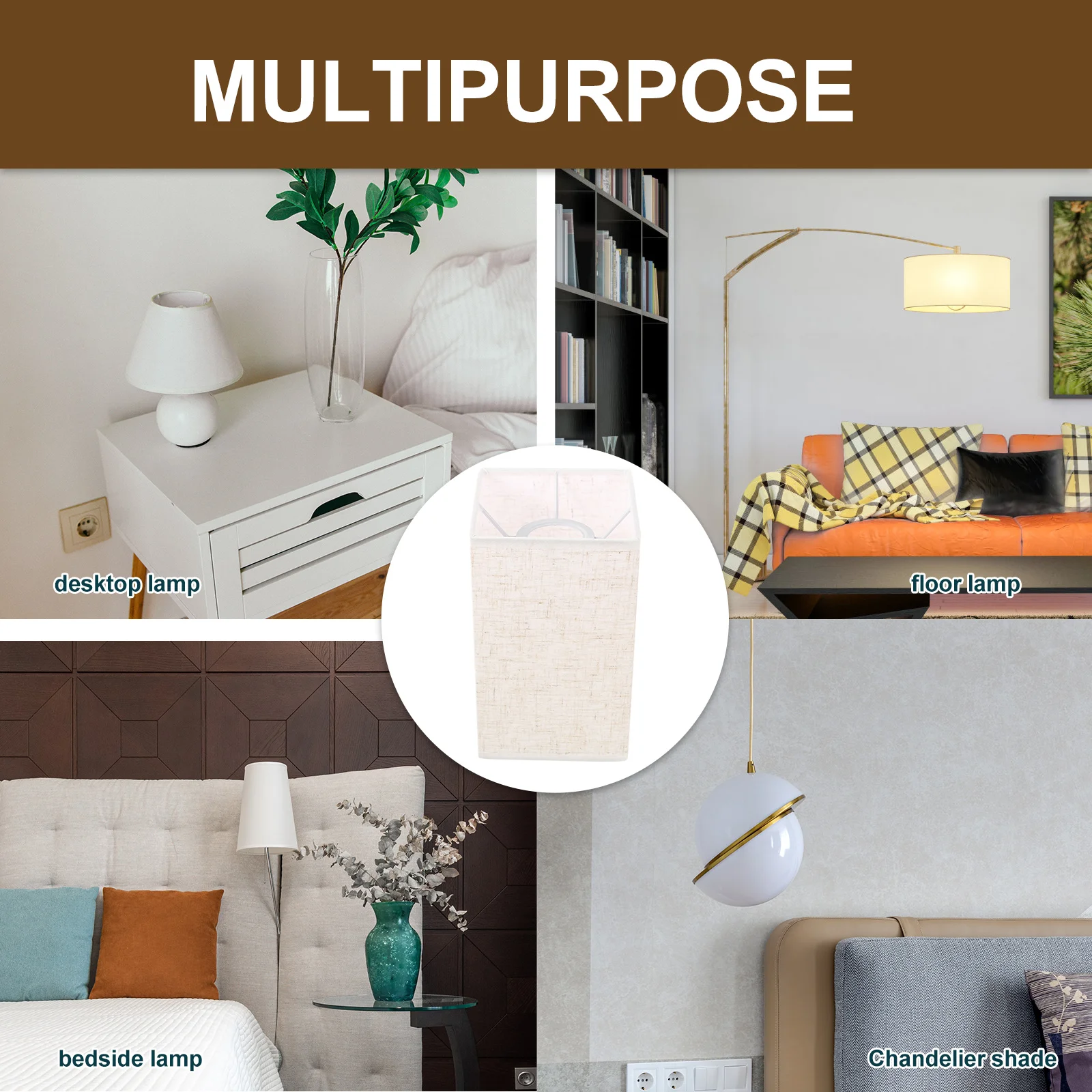 

E27 Cloth Lampshade for Table Pendant Wall Light Shades Indoor Fabric Cover Accessories Small Drum ReplacementVintage