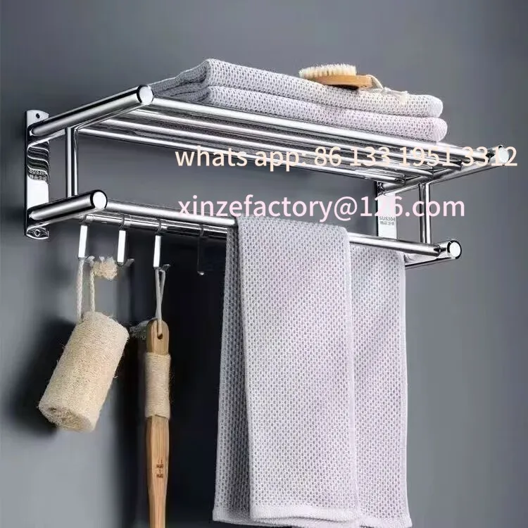 

Bathroom hole-free shelf, bathroom bath towel rack, towel bar, hanging rack, single rod