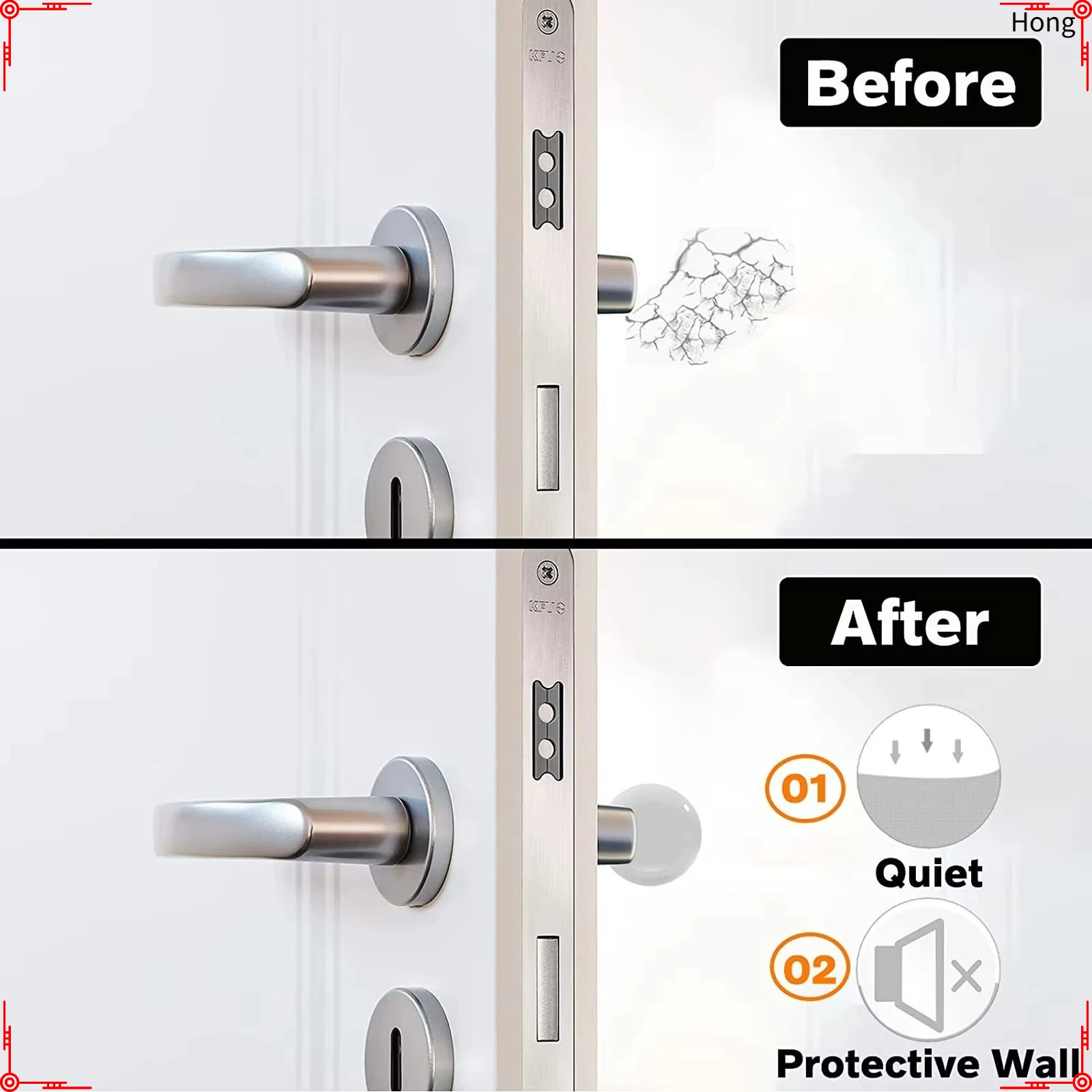 1/6/10 Pcs Clear Door Stopper Silicone Pad Self-Adhesive Residue-free Wall Protector for Handles Clear Silicone Pad Door Stops