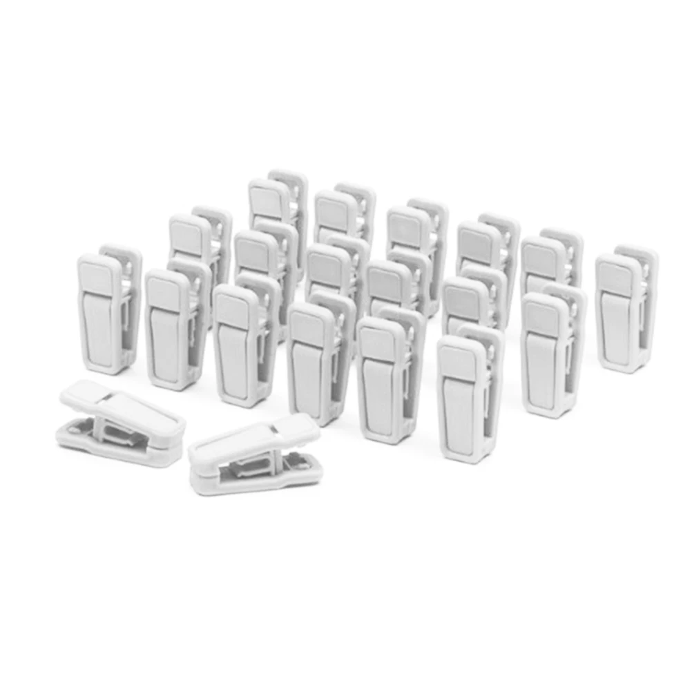 

30pcs Clothespins Hard Plastic Non-damaging Serrated Jaws Firm Grip Clothesline Towel Clips Multi-purpose Lanudry Pegs