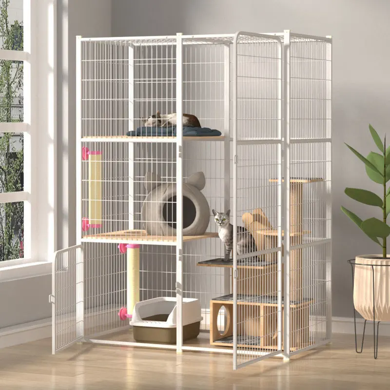 Bottomless splicing cat cage oversized cat castle cat cage oversized free space large three-story luxury multi