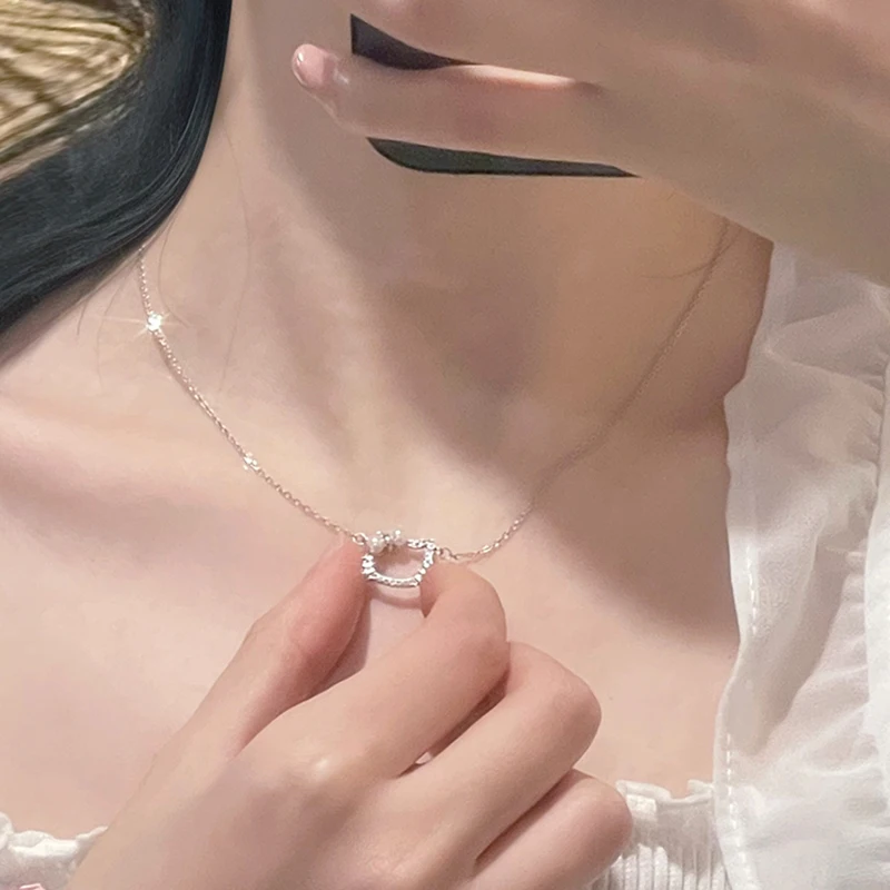 Kawaii سانريوس مرحبا كيتي قلادة أنيمي Kuromi القلائد للنساء الفتيات لطيف بلدي ميلودي الحيوان سلسلة بدلاية مجوهرات الفتيات هدية