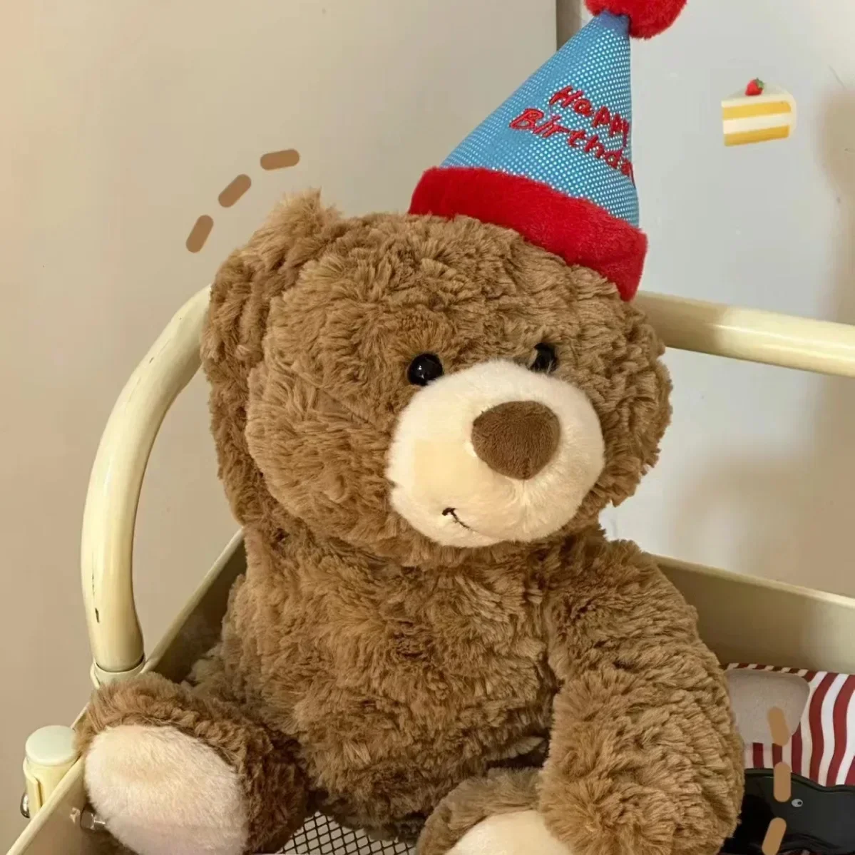 Bambola 1 pz 35 cm caldo nuovo compleanno cappello orsacchiotto regalo carino orsacchiotto peluche regali per ragazza per bambini