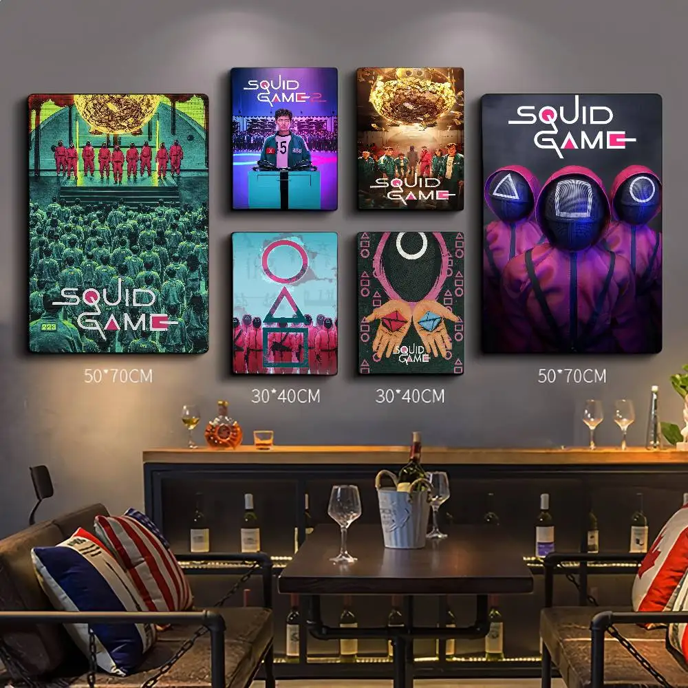 TV Drama Squid Game Classic Movie Posters Vintage Room Bar Cafe Decor Stickers Wall Painting
