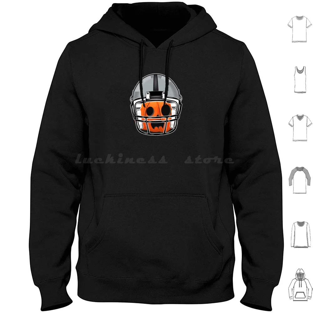 Disfraz de Halloween de calabaza con casco de fútbol americano para aficionados al fútbol americano, sudaderas con capucha de manga larga, la calabaza más genial, Pumpkin Jack O