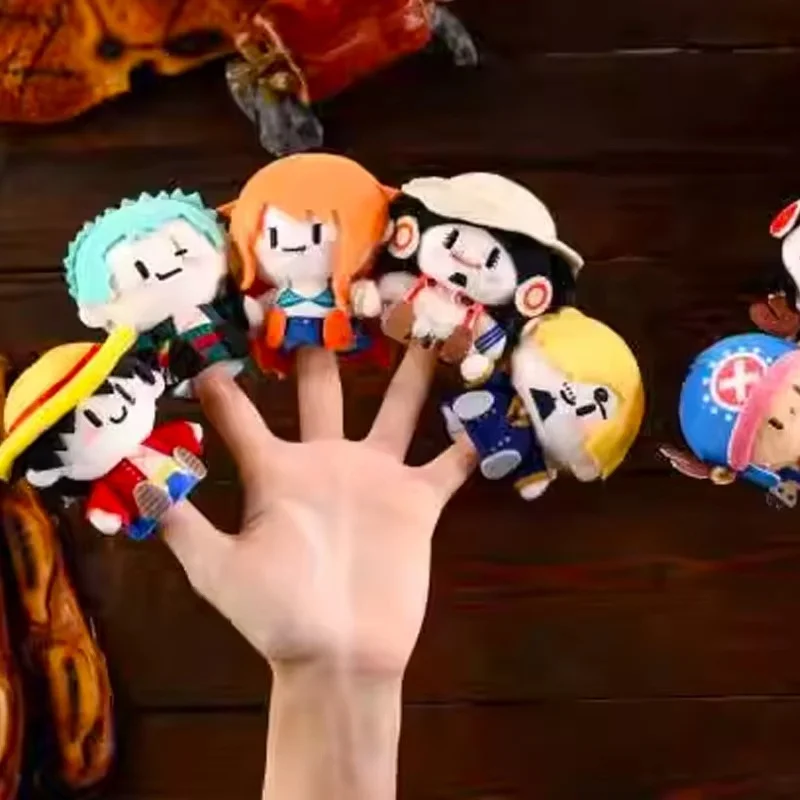 Auténtica Muñeca Huggy de One Piece, Sombrero de Paja, Marioneta de Dedo, Caja Sorpresa, Mini Muñecos de Peluche Coleccionables, Regalo para Fans del Anime