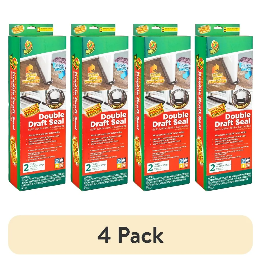 

4 Pack Dark Gray Foam Double Draft Door Seal for Energy Efficiency and Noise Reduction in Residential and Commercial Doors Prov