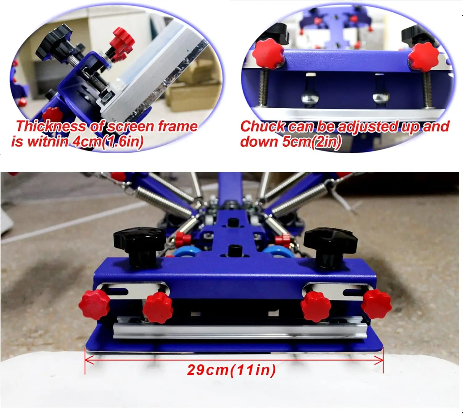 4 ألوان 1 محطة طابعة الشاشة مايكرو تسجيل آلة طباعة الشاشة الحريرية تي شيرت الصحافة نوع الجدول الطابعة
