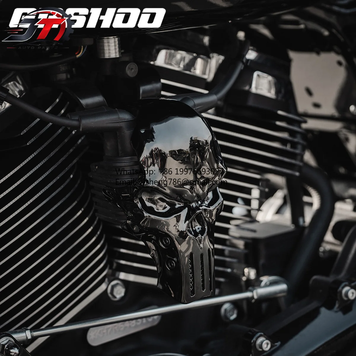 New style GASHOO Aluminum Magnesium Alloy Skull Ignition Coil Cover, Motorcycle Engine Decorative Protector For Harley-Davidson