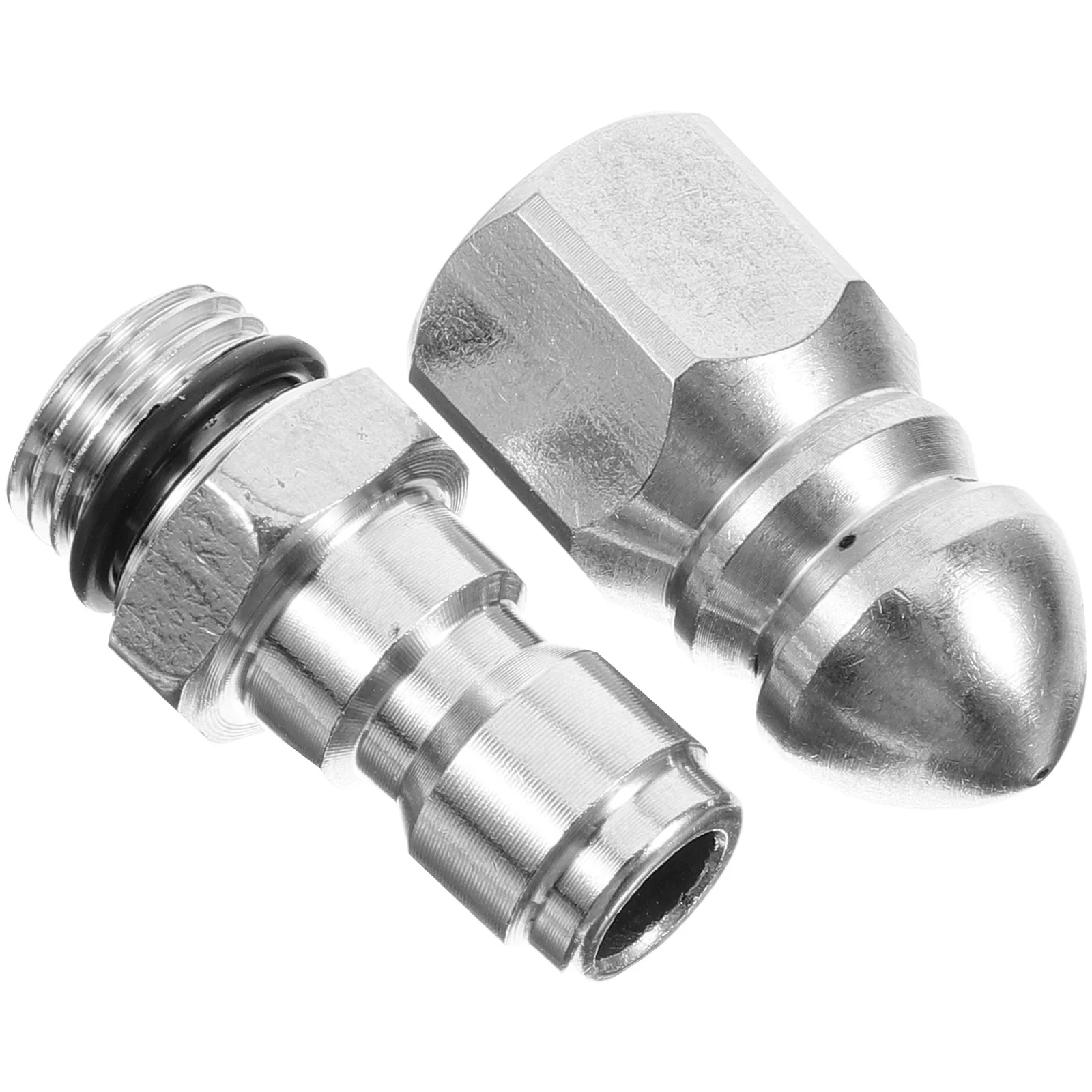 

Compact Stainless Steel High Pressure Nozzle for Sewer Cleaning Machine Jet Washer Drain Unclogging Tool Kitchen Sprayer Nozzle