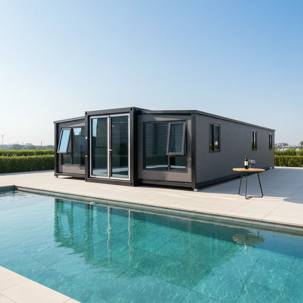 20FT/40FT Expandable Steel Frame Luxury Container House Prefab Movable for Villa Park & Hotel Outdoor Use