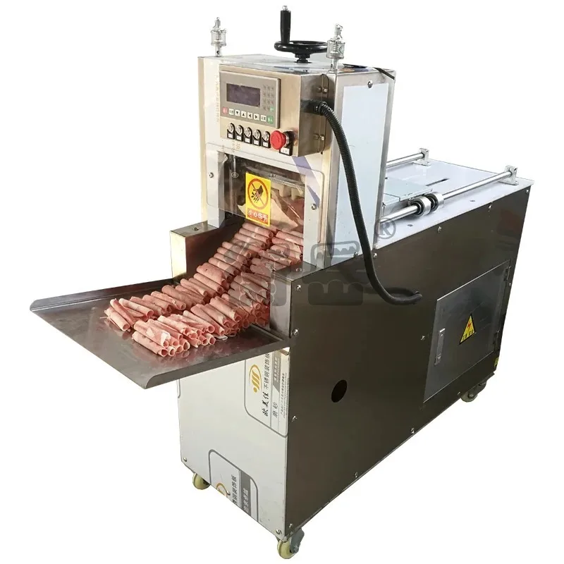 

Fully automatic electric numerical control frozen meat slicing slices beef brick beef mutton roll slicer commercial roll