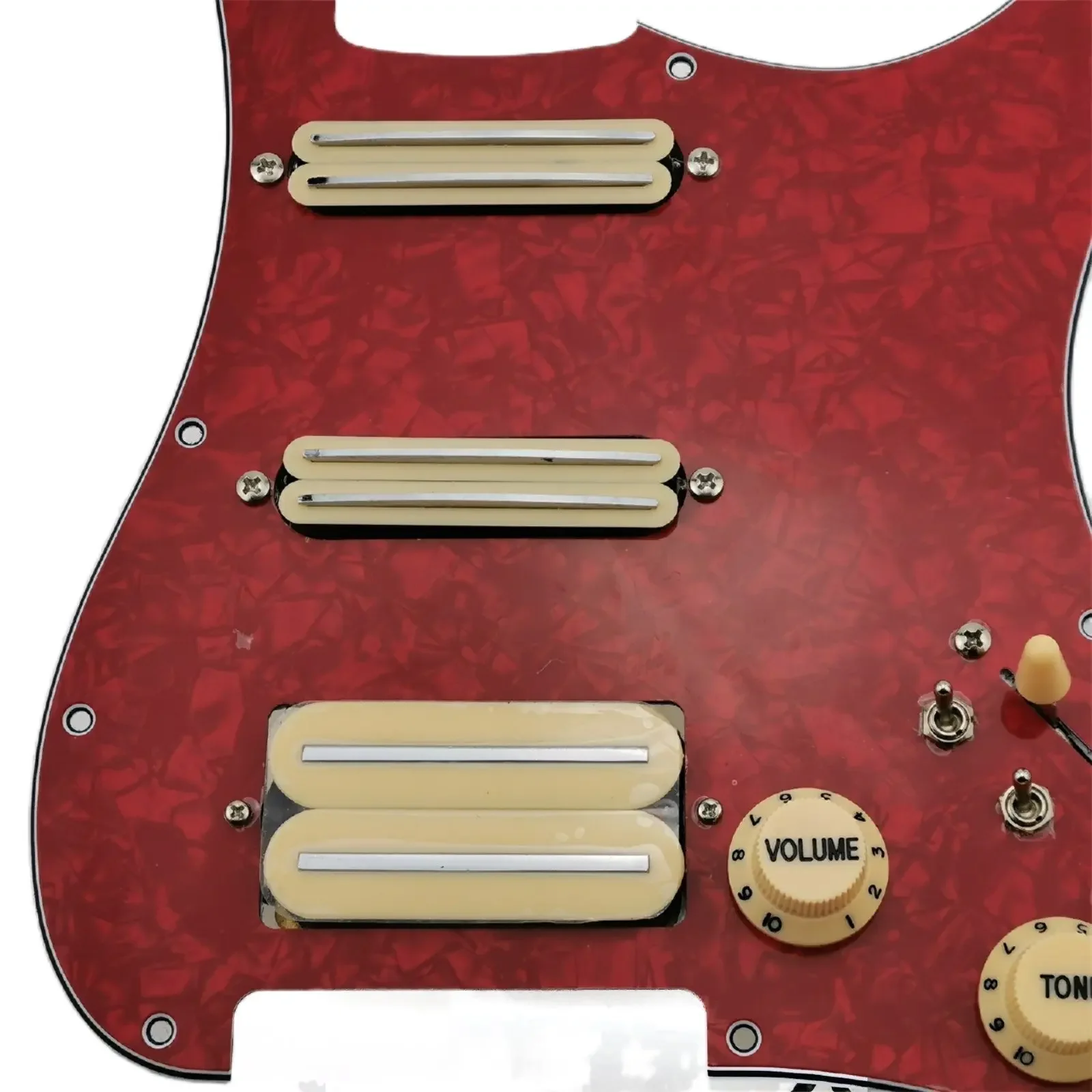 مجموعة أسلاك الجيتار ذات الدفع والسحب المفردة HSS - التقاطات الجيتار Alnico V Humbucker Pickup التقاطات Pickguard مسبقة السلكية