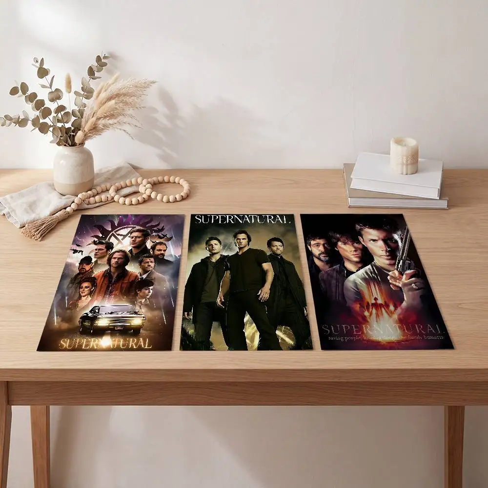 Popular TV Series Supernatural-S Vintage Poster Self-adhesive Art Waterproof Paper Sticker Coffee House Bar Room Wall Decor