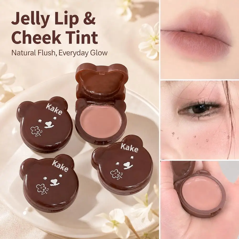 Cute Bear Multi-use Blush Balm Soft Mousse Matte Lip Cheek Stick Creamy Velvety Nude Brown Contour Natural Rouge Makeup