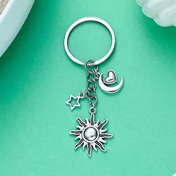 1pc New Fashion Moon Sun Star Keychain, Alloy Metal key Ring ,Jewelry Gift For Friends