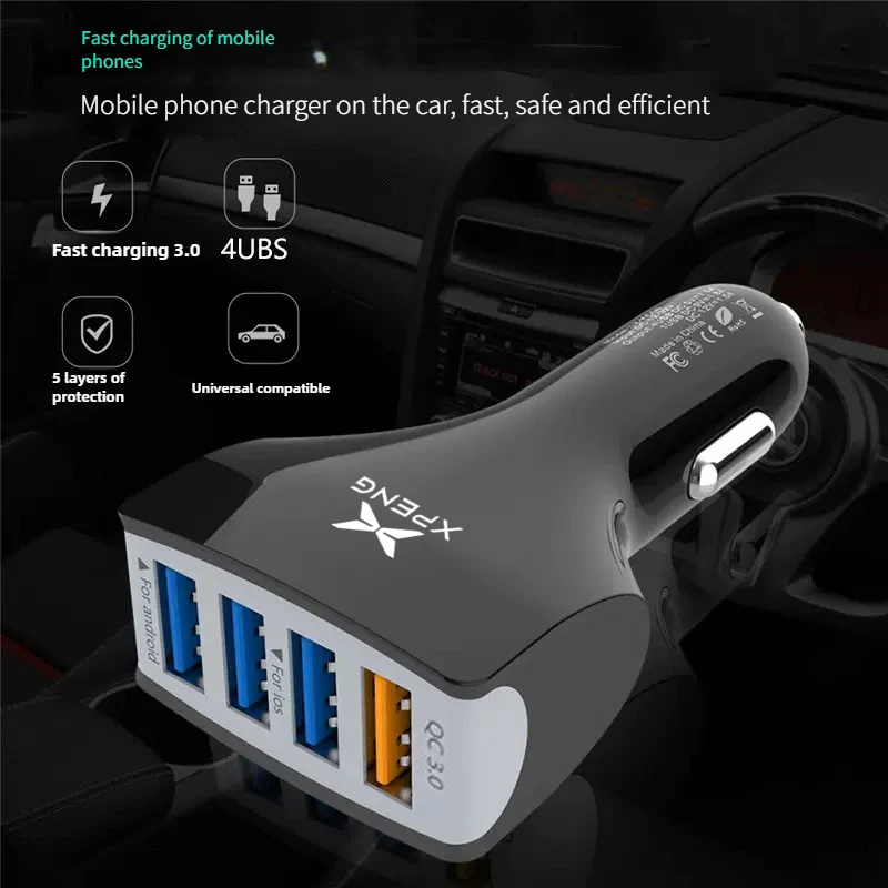 متعددة الوظائف 4 في 1 USB نوع C شحن سريع شاحن محول الهاتف المحمول ل Xpeng G6 2023 2024 Xiaopeng P7 7i X9 G3 G3i G6