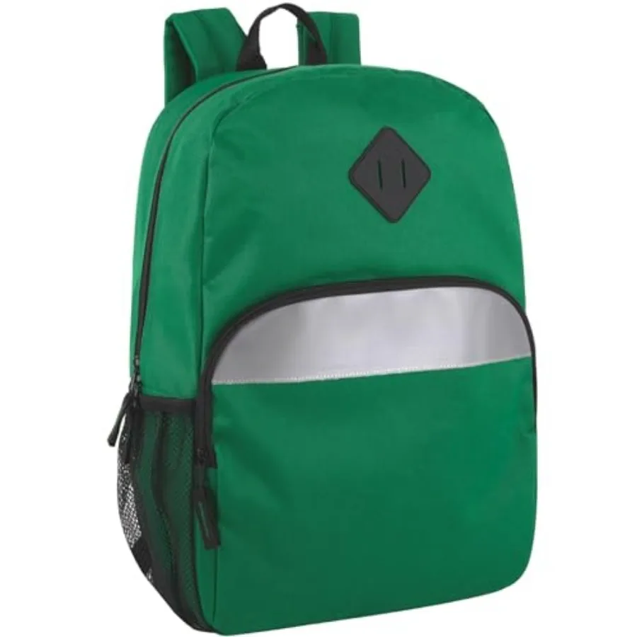 

17" Backpack Reflective School Backpack with Padded Straps, Water Bottle Pockets for and Adults, School Travel Camp