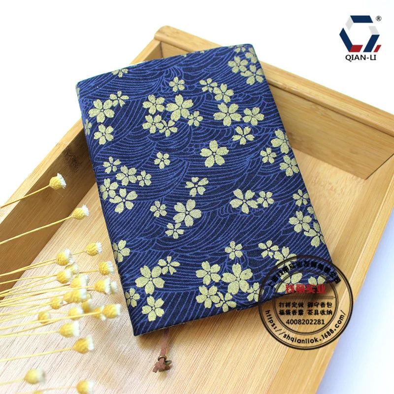 2024 Bronzing flower handmade cloth book cover notebook fabric book cover hand account A5A6 size adjustable book coat