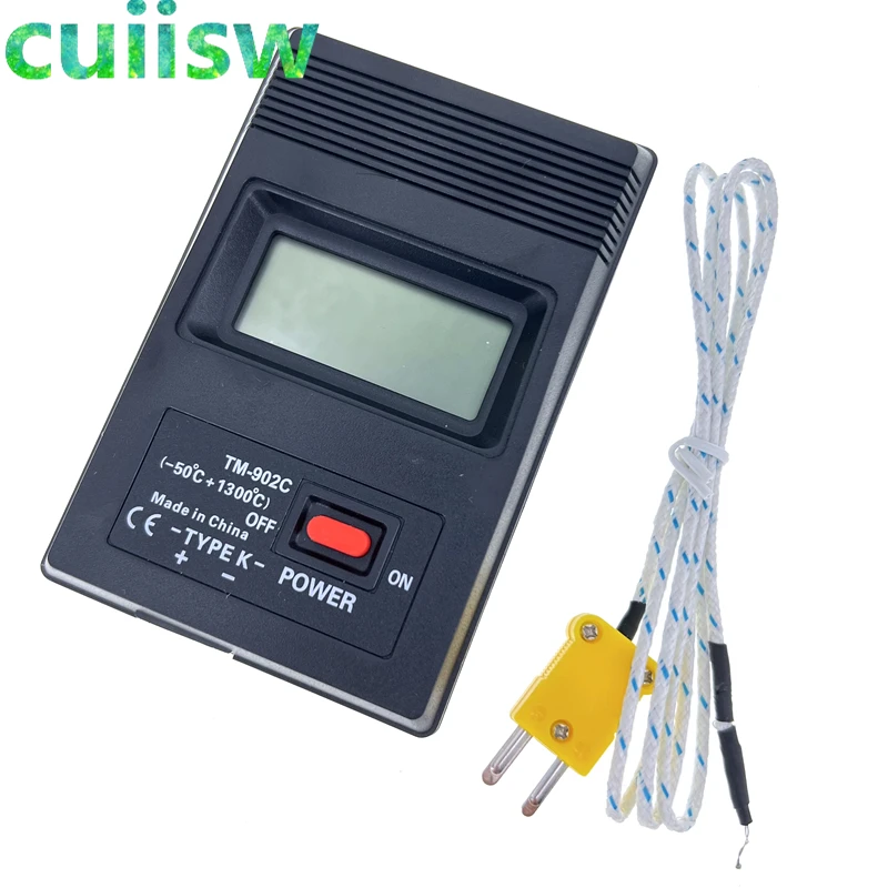 Medidor de temperatura m, digital, tipo k, sensor termômetro + sonda termopar, detector, TM-902C (-50a 13)