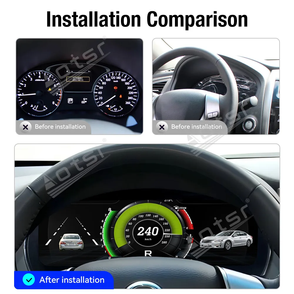 Aftermarket LCD Instrument Cluster Digital Dashboard For Nissan Teana 2013~2018 Multifunction Car Speedometer Interior Refit