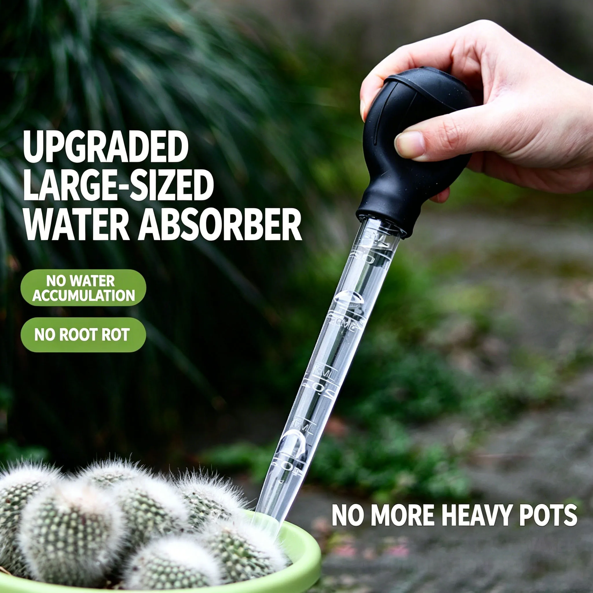 Large 100ml Plant Siphon Pump Water Remover for Plant Pot Tray Easy Suction Tool to Prevent Root Rot  Detachable & Reusable