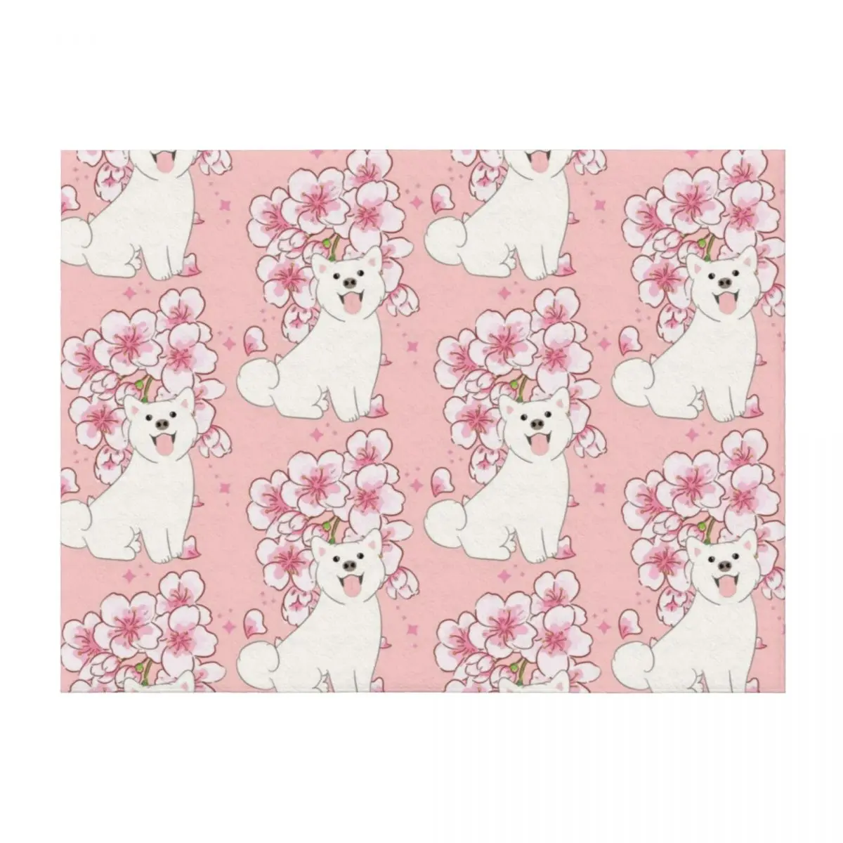 

Кремовое шиба-ину, одеяло с цветком вишни, декоративное одеяло для дивана, плед для кровати, одеяло для дивана, одеяла