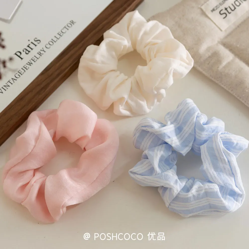 Gomas para el cabello para niña, 3 uds., lazos elásticos para el cabello de tela con diseño de lazo y flores, uso en primavera y verano