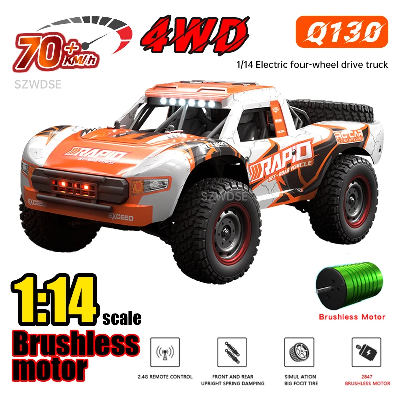 

JJRC Q130 1:14 70KM/H 4WD RC Car With LED Headlight Remote Control Cars High Speed Drift Monster Truck For Boys Children