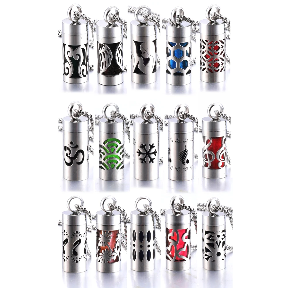 Strip Stainless Steel Aromatherapy Necklace Perfume Diffuser Essential Oil Diffuser Pendant Necklace Jewelry Accessories Pendant