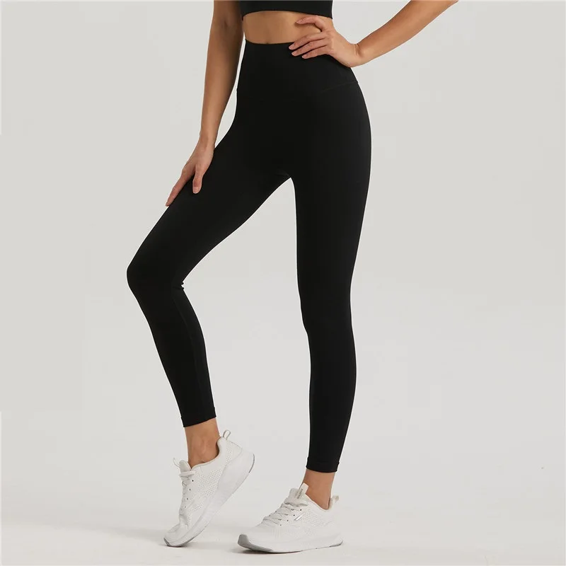 Solid Color4.0 Women Yoga Leggings Athletic Tight Hight Waist Sport Pant back waist pockets Gym Workout Training Jog Compression