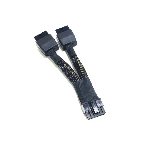 Strengthen sleeved 10cm Mini 12Pin to Dual 8Pin PCIE GPU Power Adapter Cable for Nvidia RTX 3070 3080 3090 version Graphics Card