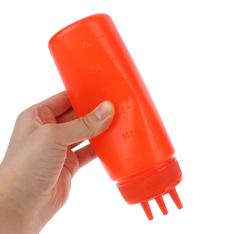 3 Hole Squeeze Bottle Sauce Vinegar Oil Ketchup Gravy Cruet Condiment Dispenser