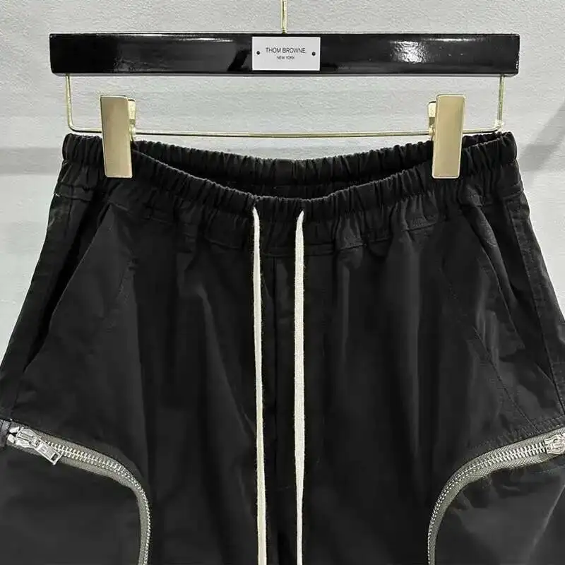 Hksh verão nova maré masculina escuro chique grandes bolsos capris zíper design techwear casual alta rua tendência estilo ro shorts hk1967