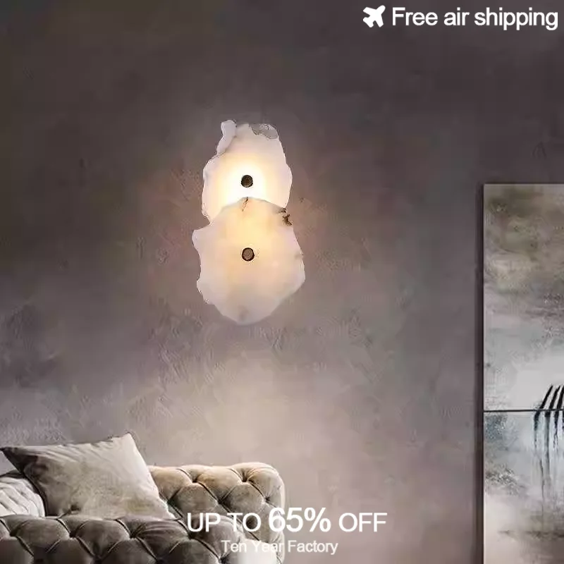 

Decorative LED Wall Light Natural Marble Sconce Modern Lighting for Bedroom Living Dining Room Luxury Home Decor