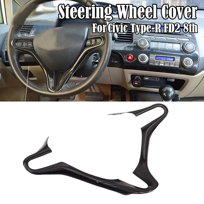Car Steering Wheel Frame Cover Decoration Sticker For Honda Civic Type-R FD2 8Th 2006- 2011 image 4