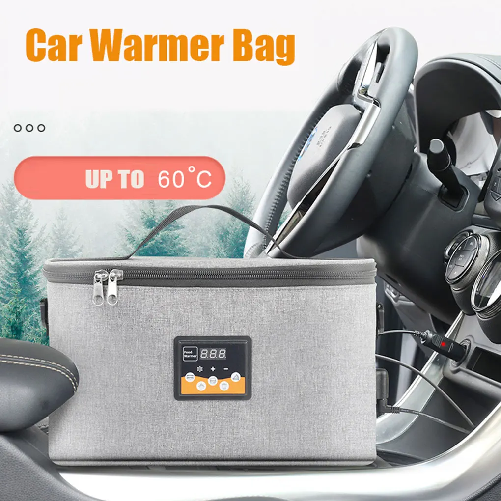 Car Warmer Bag 30w Heating Bag Adjustable Temperature Display Car Warmer Bag with Handle Portable Food Warmer for Lunch Travel