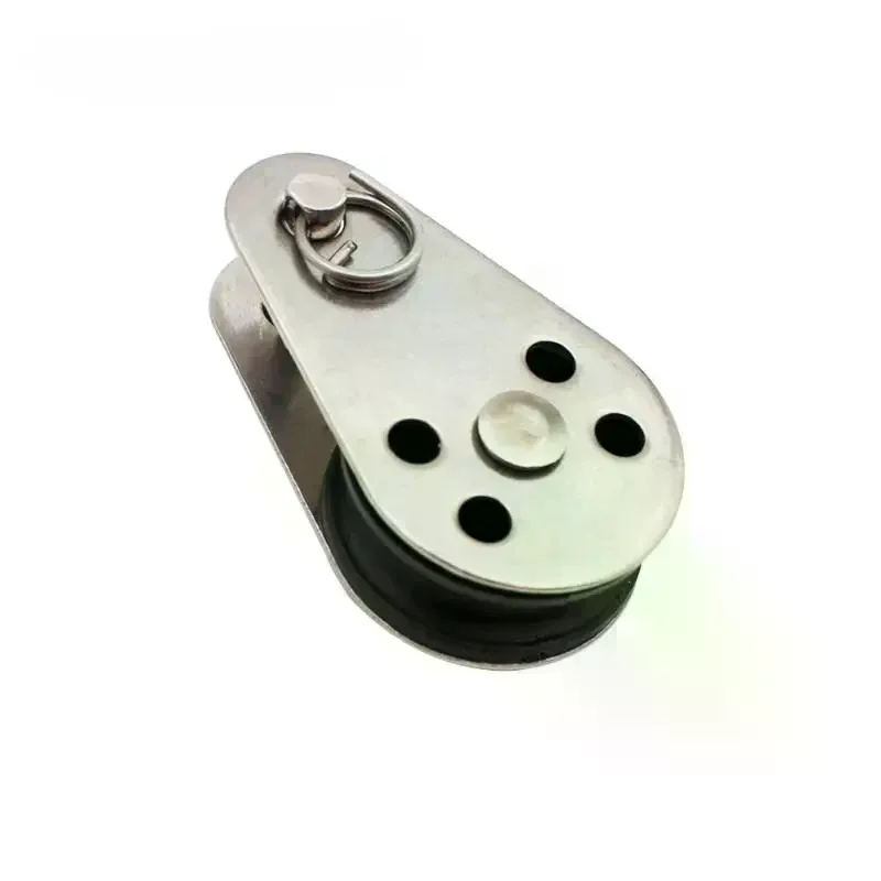 /PFU/45mm Blocks Rope Pulley 304/316 Stainless Steel Pulley Nylon Sheave Single Lashing Eye For 2mm To 8mm Rope 1Pcs
