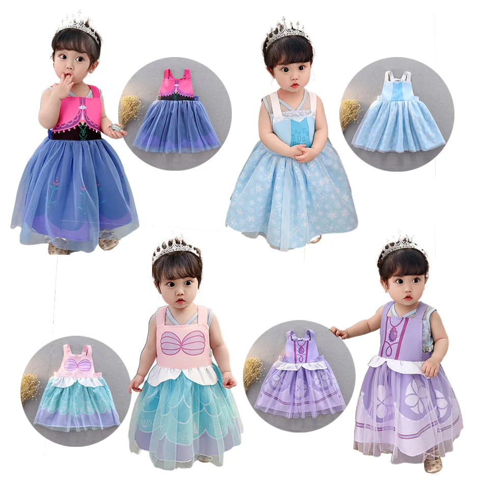 

Halloween Baby Princess Bib Girl Elsa Anna Snow White Apron Summer Painting Baby Eating Waterproof and Oil Stain-proof Clothing