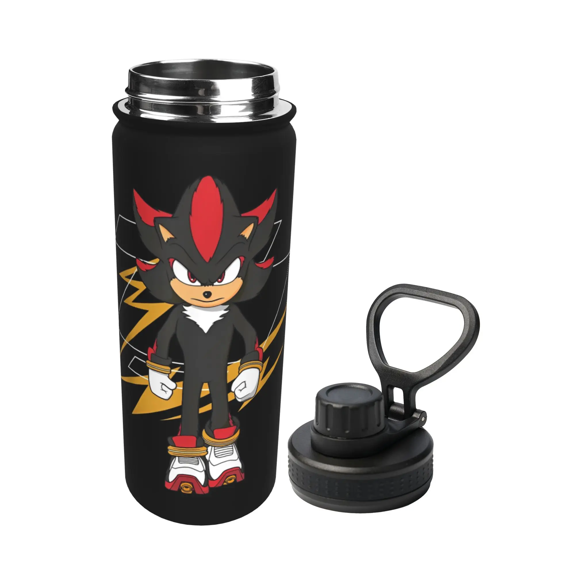 Shadow The Hedgehogs 18OZ Sports Insulated Kettle Coffee Cups Vacuum Flask Travel Outdoor Mug Water Bottle