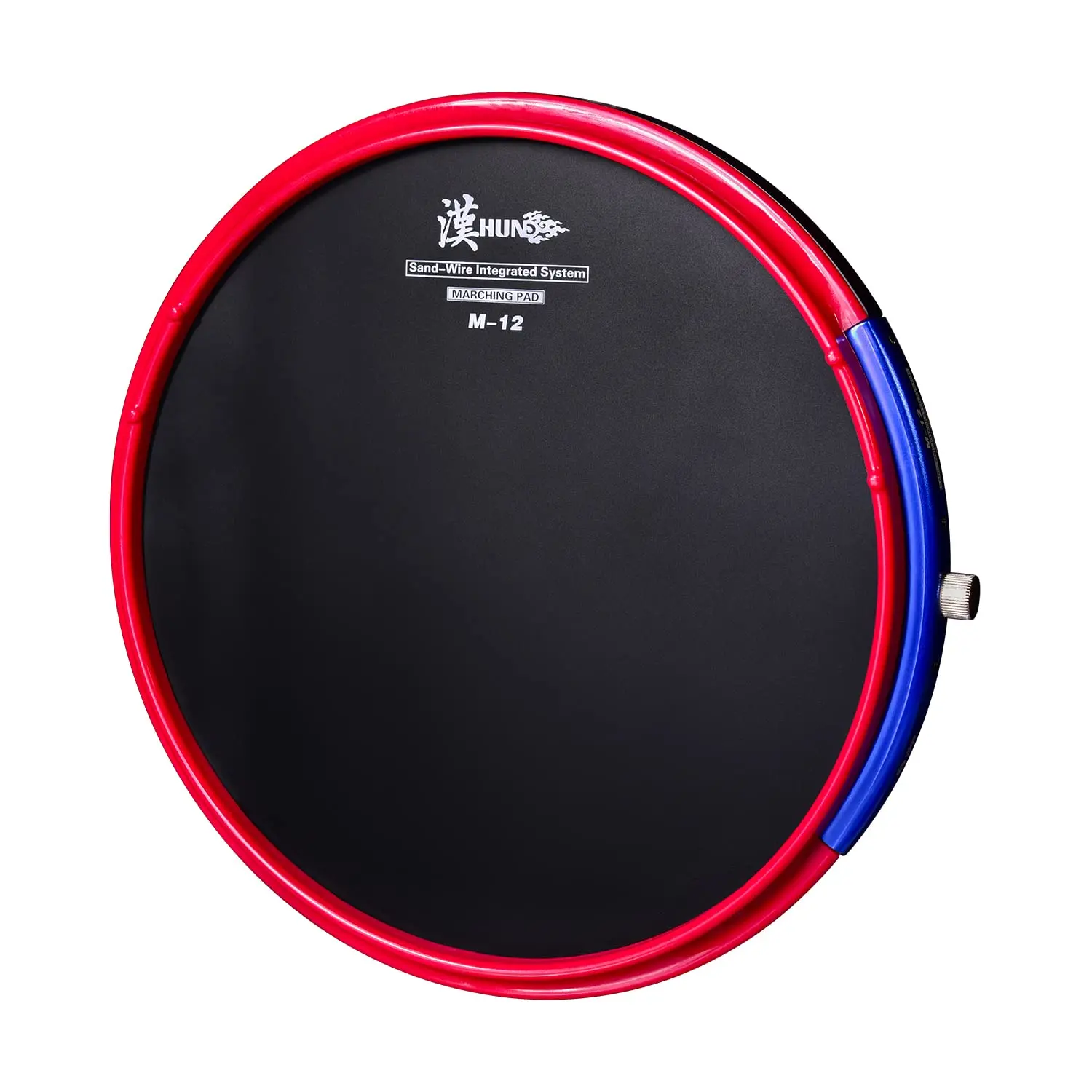 HUN M12 Tunable Marching Snare Practice Pad - 12 Inch with Adjustable Snare Sound INCLUDED Marching Drumsticks, Real Rebound