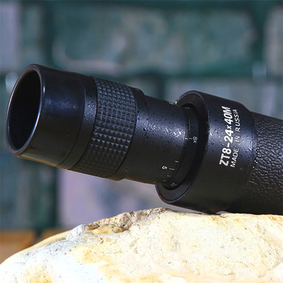 Baigish Monokular-Zoom-Teleskop, 8–24 x 40, HD, leistungsstarkes optisches Metallobjektiv, astronomisch, mit großer Reichweite, Original Bak4, russisches Schwarz – Detail 7