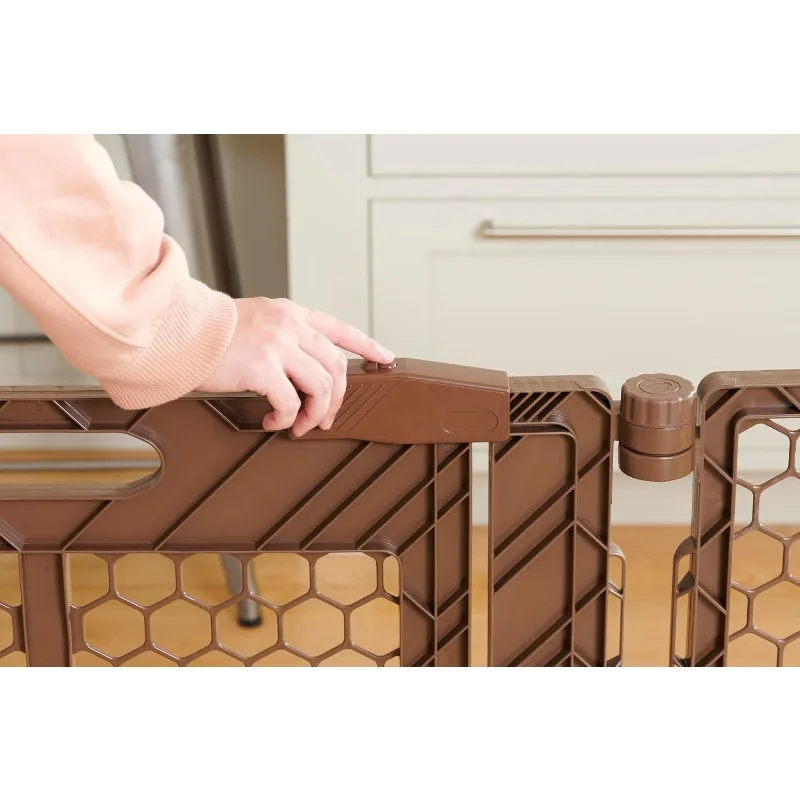 بوابة أطفال بلاستيكية واسعة للغاية قابلة للتعديل مقاس 192 بوصة وساحة لعب مع باب، علامة تجارية حائزة على الجائزة، مجموعة إضافية 2 في 1، تتضمن #3