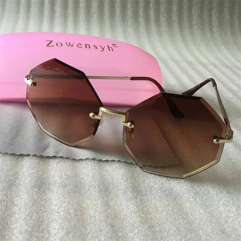 

2024 fashion Round Sunglasses Show A Slim And Well-Matched Pair Of Rimless Sunglasses Outdoor chameleons for men and women Bran