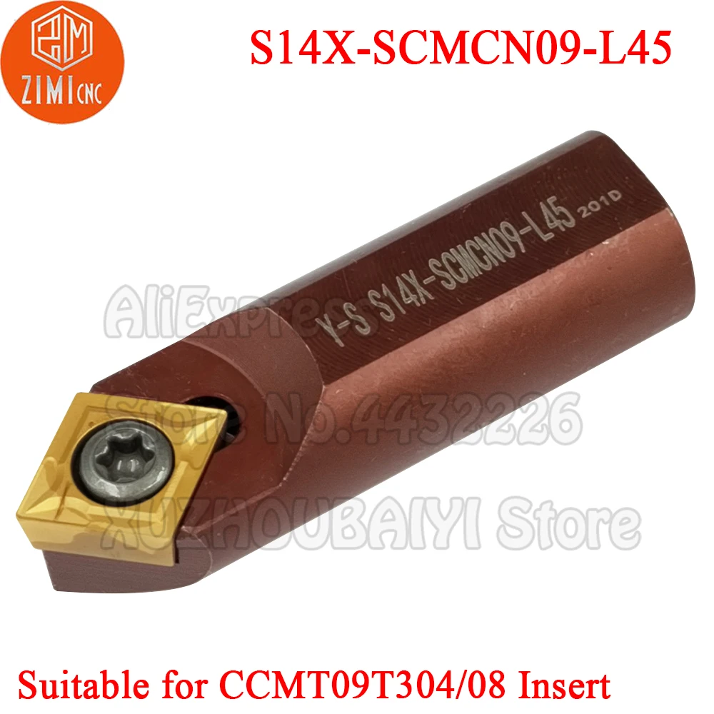 1p S14X-SCMCN09-L45 S14X SCMCN09-L45 S14X SCMCN09 L45 токарные инструменты Cutter Toolholder и CCMT09T304 CCMT09T308 карбидная вставка