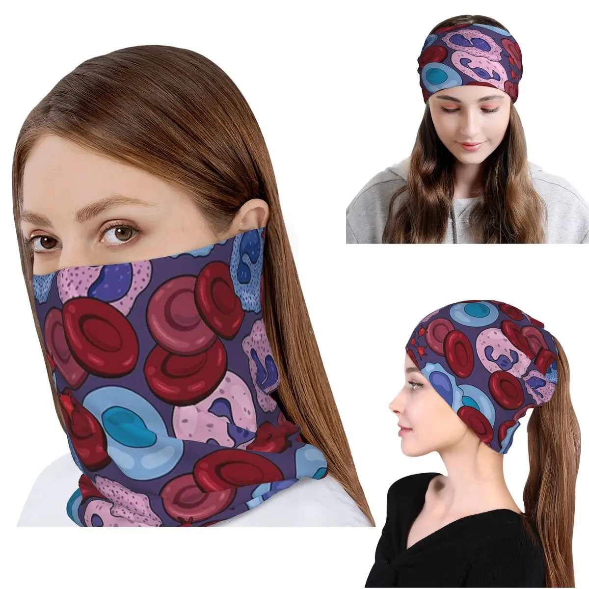 

Hematology Blood Cells Medical Laboratory Scientist Bandana Neck Gaiter Wrap Scarf Cycling Scarf Beanies Hat Unisex Adult