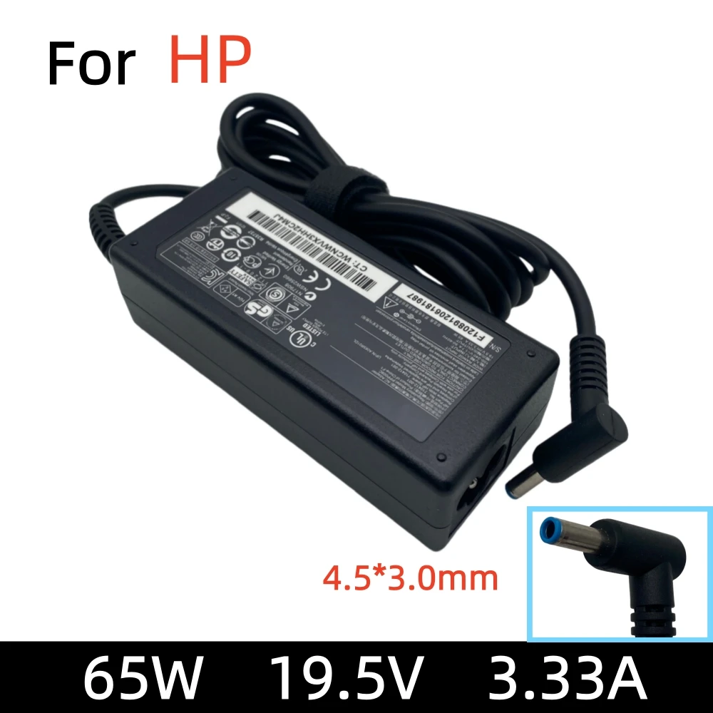 Adaptador de CA de 65W, 19,5 V, 3,33a, para HP Envy 17-j010us Pavilion 15-F009WM EliteBook Folio 9470m 9480m, cargador para portátil Ultrabook