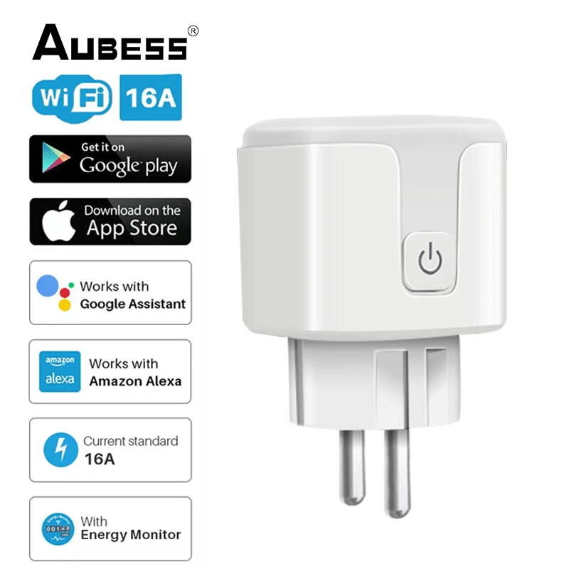 

WiFi Smart Socket EU Plug 16A With Power Monitor Timing Function CozyLife APP Control And Alexa Google Homepage Use Together